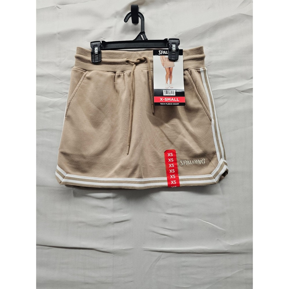 Spalding‎ Tech Fleece Skort Taupe Tan Athletic Mini Skirt XS SJ50760AF26S NWT